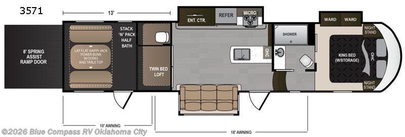2020 Dutchmen Voltage 3571 - Used Fifth Wheel For Sale by Blue Compass RV Oklahoma City in Norman, Oklahoma features Slideout