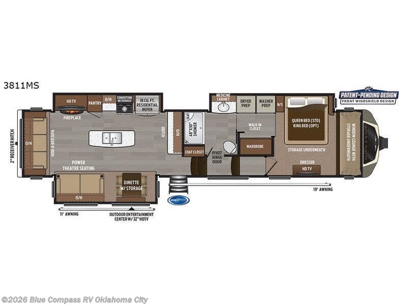 2018 Keystone Montana 3811MS - Used Fifth Wheel For Sale by Blue Compass RV Oklahoma City in Norman, Oklahoma features Slideout