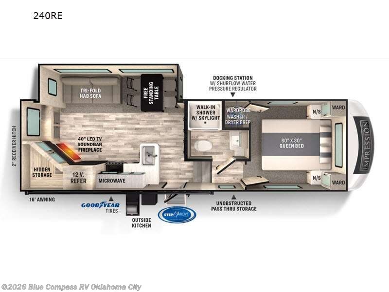 2022 Forest River Impression 240RE - Used Fifth Wheel For Sale by Blue Compass RV Oklahoma City in Norman, Oklahoma features Slideout