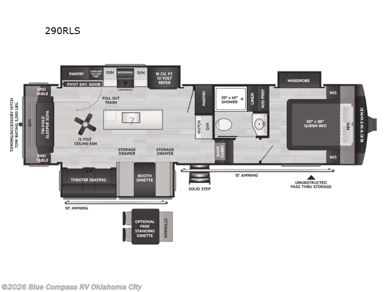2026 Keystone Cougar 290RLS - New Fifth Wheel For Sale by Blue Compass RV Oklahoma City in Norman, Oklahoma features Slideout