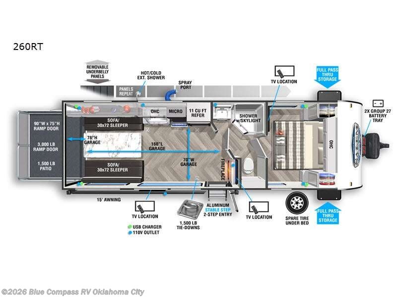 2022 Forest River Salem FSX 260RT - Used Toy Hauler For Sale by Blue Compass RV Oklahoma City in Norman, Oklahoma