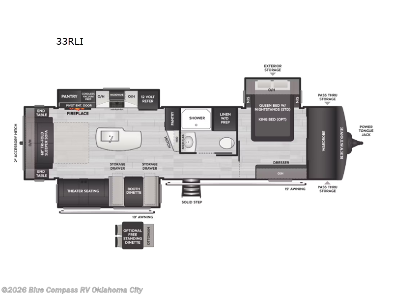 2026 Keystone Cougar Half-Ton 33RLI - Used Travel Trailer For Sale by Blue Compass RV Oklahoma City in Norman, Oklahoma features Slideout