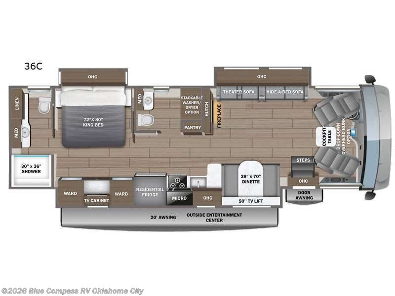 2026 Jayco Precept 36C - New Class A For Sale by Blue Compass RV Oklahoma City in Norman, Oklahoma features Slideout