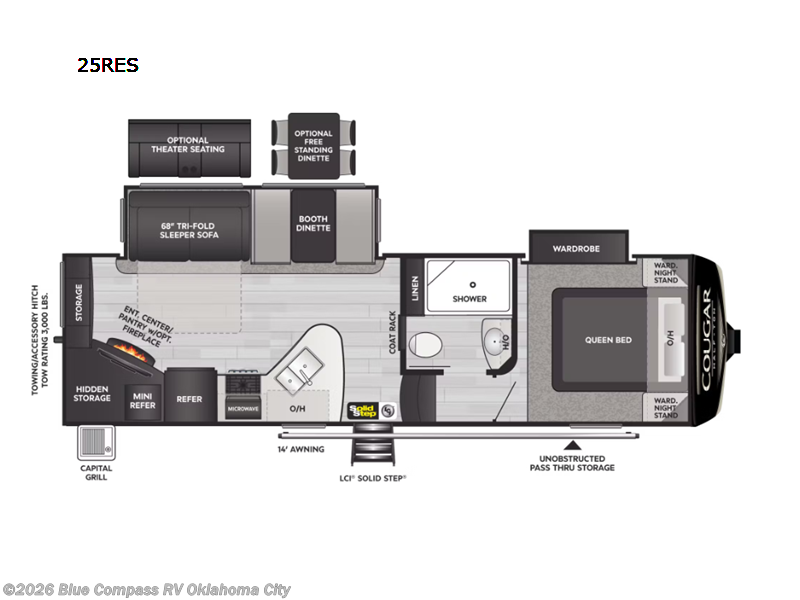 2023 Keystone Cougar 25RES - Used Fifth Wheel For Sale by Blue Compass RV Oklahoma City in Norman, Oklahoma features Slideout