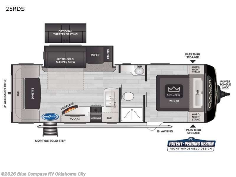 2021 Keystone Cougar Half-Ton 25RDS - Used Travel Trailer For Sale by Blue Compass RV Oklahoma City in Norman, Oklahoma features Slideout