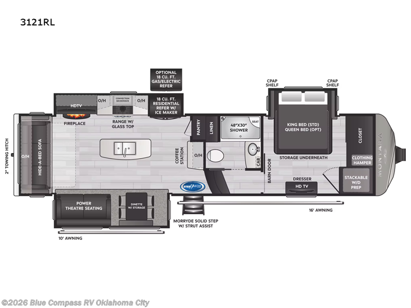 2022 Keystone Montana 3121RL - Used Fifth Wheel For Sale by Blue Compass RV Oklahoma City in Norman, Oklahoma features Slideout