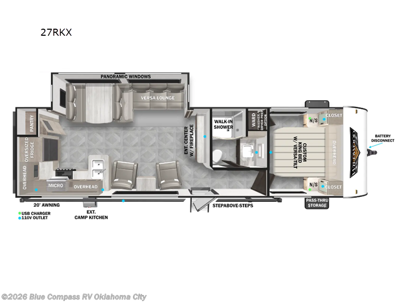 2024 Forest River Wildwood 27RKX - Used Travel Trailer For Sale by Blue Compass RV Oklahoma City in Norman, Oklahoma features Slideout