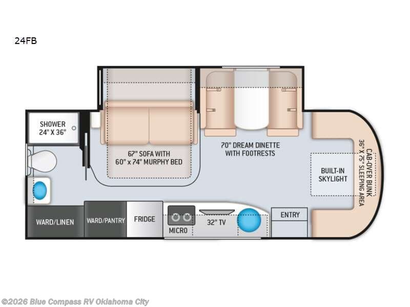 2022 Thor Motor Coach Tiburon Sprinter 24FB - Used Class C For Sale by Blue Compass RV Oklahoma City in Norman, Oklahoma features Slideout