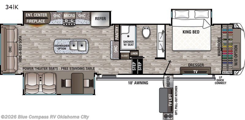 2020 Forest River Cedar Creek Hathaway Edition 34IK - Used Fifth Wheel For Sale by Blue Compass RV Oklahoma City in Norman, Oklahoma features Slideout