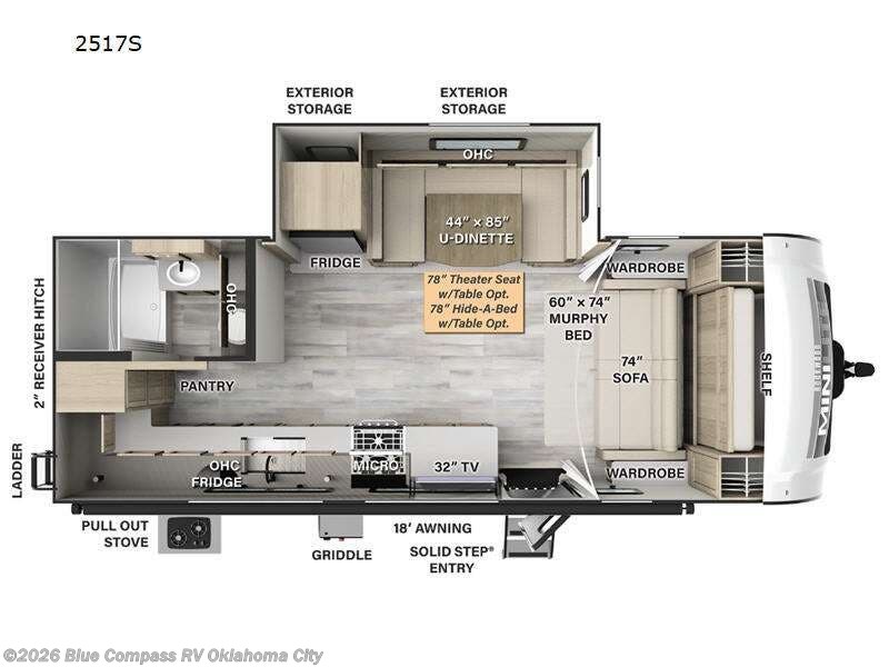 2024 Forest River Rockwood Mini Lite 2517S - Used Travel Trailer For Sale by Blue Compass RV Oklahoma City in Norman, Oklahoma features Slideout
