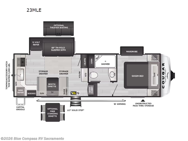 2025 Keystone Cougar Half-Ton 23MLE - New Fifth Wheel For Sale by Blue Compass RV Sacramento in Rancho Cordova, California features Slideout