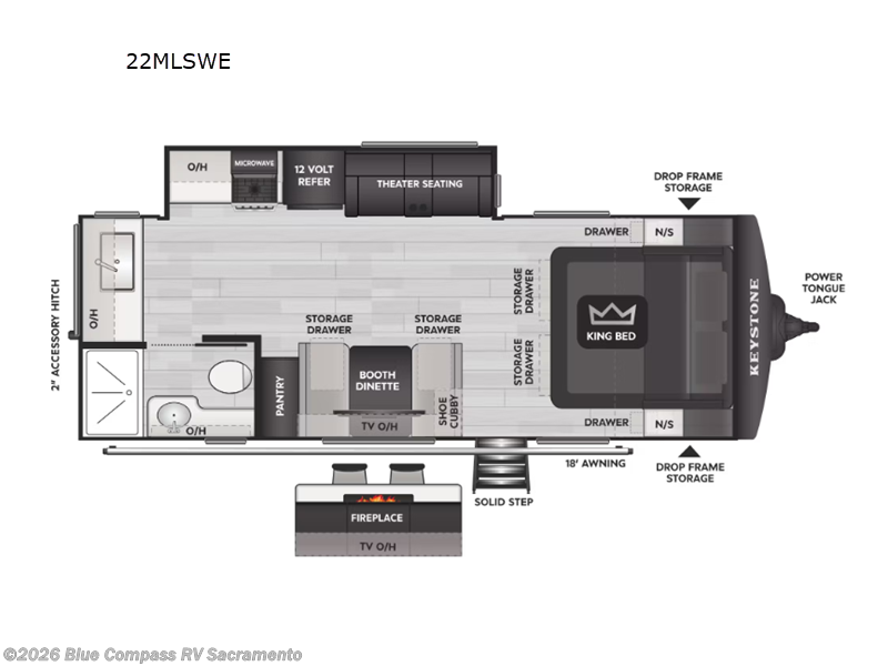 2026 Keystone Cougar Half-Ton 22MLSWE - New Travel Trailer For Sale by Blue Compass RV Sacramento in Rancho Cordova, California features Slideout