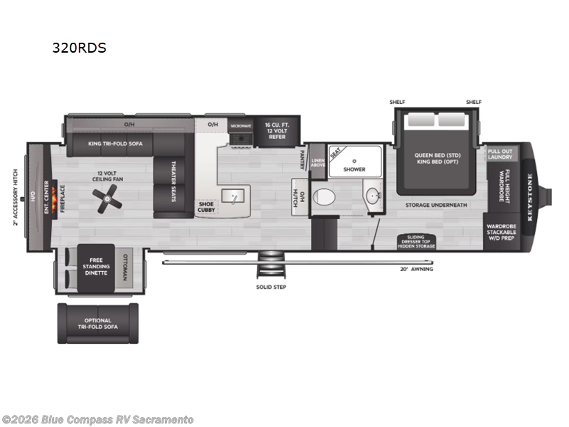 2026 Keystone Cougar 320RDS - New Fifth Wheel For Sale by Blue Compass RV Sacramento in Rancho Cordova, California features Slideout