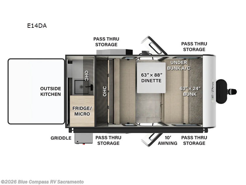 2024 Forest River Flagstaff E-Pro E Pro 14d Flagstaff - Used Travel Trailer For Sale by Blue Compass RV Sacramento in Rancho Cordova, California