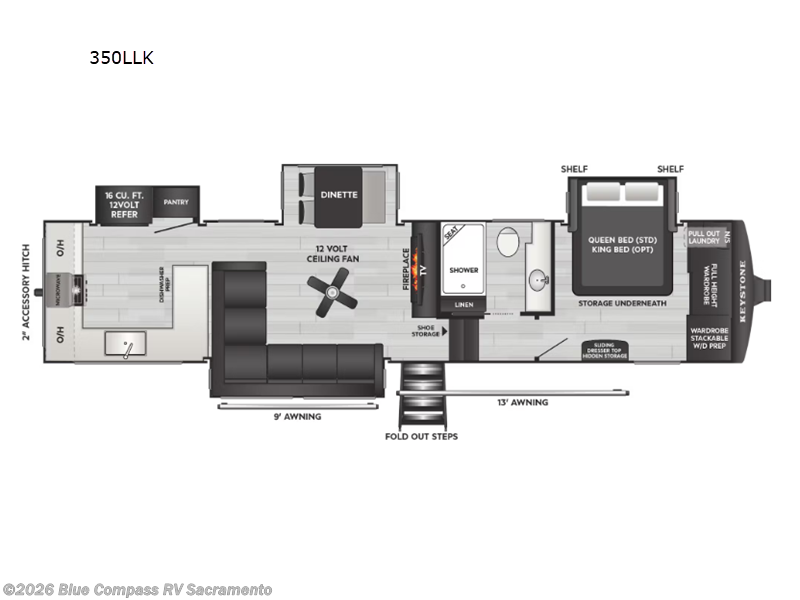 2026 Keystone Cougar 350LLK - New Fifth Wheel For Sale by Blue Compass RV Sacramento in Rancho Cordova, California features Slideout