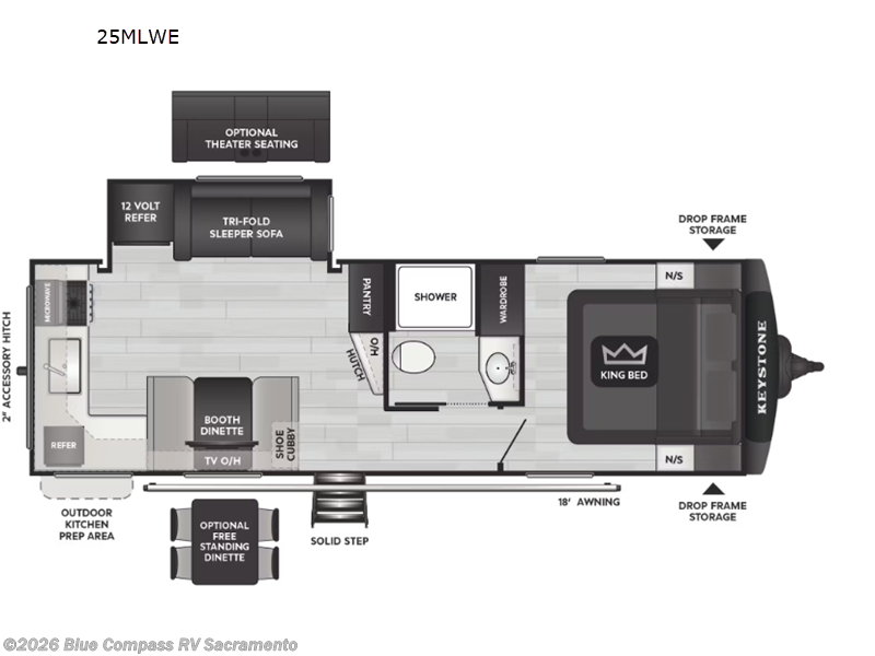 2026 Keystone Cougar Western Elevation 25MLWE - New Travel Trailer For Sale by Blue Compass RV Sacramento in Rancho Cordova, California features Slideout