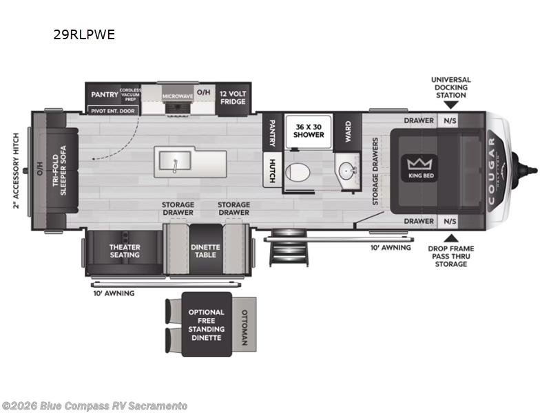 2025 Keystone Cougar Half-Ton 29RLPWE - Used Travel Trailer For Sale by Blue Compass RV Sacramento in Rancho Cordova, California features Slideout