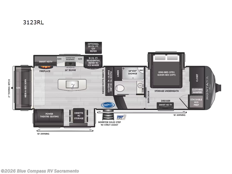 2024 Keystone Montana 3123RL - Used Fifth Wheel For Sale by Blue Compass RV Sacramento in Rancho Cordova, California features Slideout