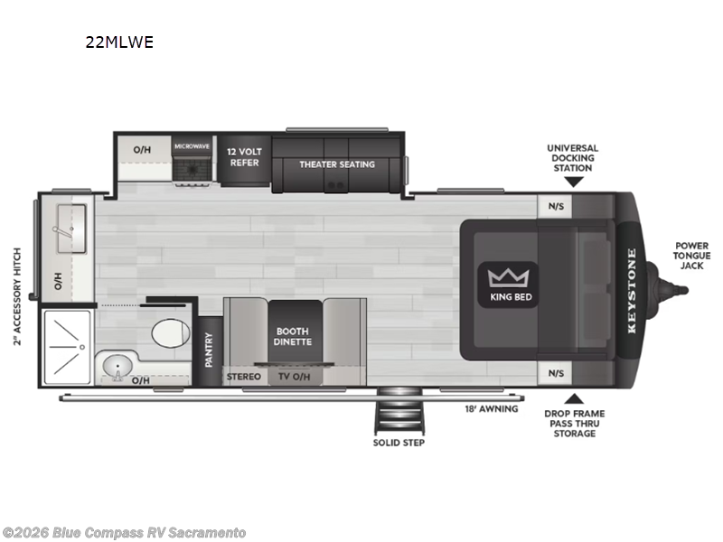 2027 Keystone Cougar Western Elevation 22MLWE - New Travel Trailer For Sale by Blue Compass RV Sacramento in Rancho Cordova, California features Slideout