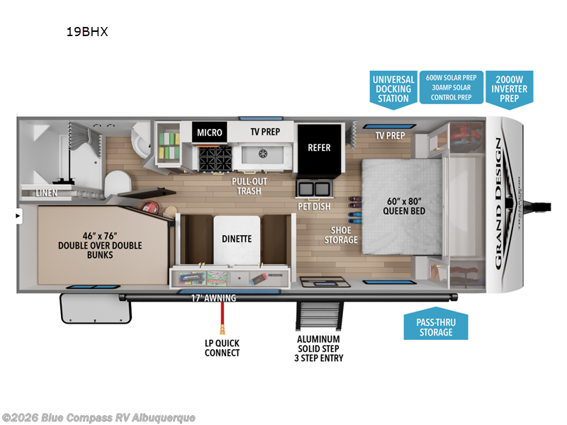 2026 Grand Design Transcend Xplor 19BHX - New Travel Trailer For Sale by Blue Compass RV Albuquerque in Albuquerque, New Mexico