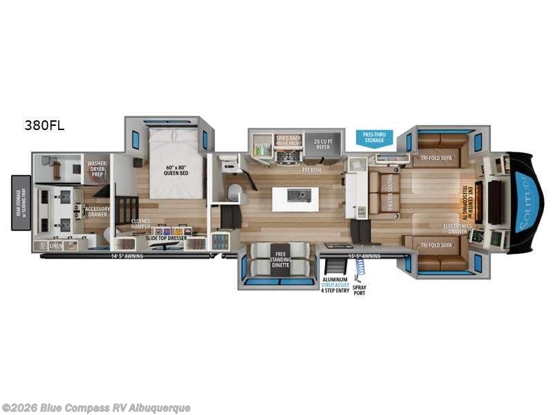 2026 Grand Design Solitude 380FL - New Fifth Wheel For Sale by Blue Compass RV Albuquerque in Albuquerque, New Mexico features Slideout