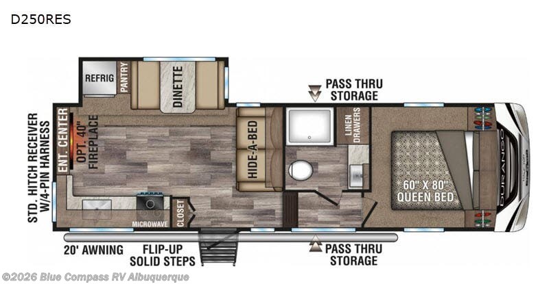 2020 K-Z Durango Half-Ton D250RES - Used Fifth Wheel For Sale by Blue Compass RV Albuquerque in Albuquerque, New Mexico features Slideout