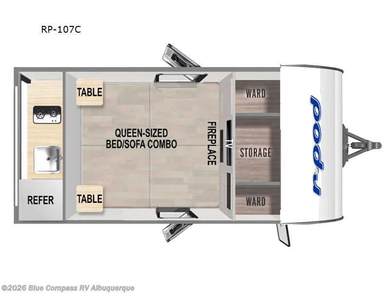 2024 Forest River R Pod RP-107C - Used Travel Trailer For Sale by Blue Compass RV Albuquerque in Albuquerque, New Mexico