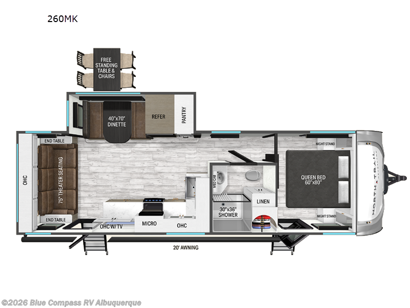 2026 Heartland North Trail 260MK - New Travel Trailer For Sale by Blue Compass RV Albuquerque in Albuquerque, New Mexico features Slideout