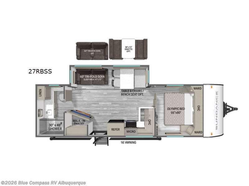 2026 Heartland Sundance Ultra-Lite 27RBSS - New Travel Trailer For Sale by Blue Compass RV Albuquerque in Albuquerque, New Mexico features Slideout