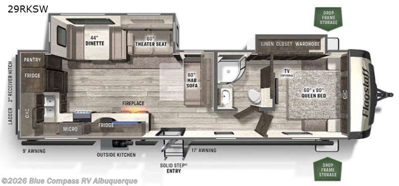 2021 Forest River Flagstaff 29RKWS - Used Travel Trailer For Sale by Blue Compass RV Albuquerque in Albuquerque, New Mexico features Slideout