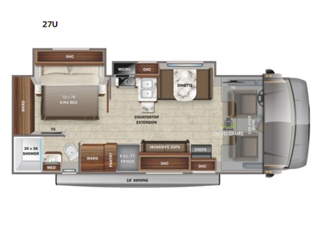 &lt;h2&gt;New 2022 Jayco Greyhawk 27U Class C Motorhome&lt;/h2&gt; &lt;p&gt;&#160;&lt;/p&gt; &lt;p&gt;&#160;&lt;/p&gt; &lt;p&gt;&lt;strong&gt;Jayco Greyhawk Class C motorhome 27U highlights:&lt;/strong&gt;&lt;/p&gt; &lt;ul&gt; &lt;li&gt;Double Slide Outs&lt;/li&gt; &lt;li&gt;Full Bath&lt;/li&gt; &lt;li&gt;Countertop Extension&lt;/li&gt; &lt;li&gt;Swivel Captain&#39;s Seats&lt;/li&gt; &lt;li&gt;Kitchen Pantry&lt;/li&gt; &lt;/ul&gt; &lt;p&gt;&#160;&lt;/p&gt; &lt;p&gt;Trips across state lines just got sweeter in this motorhome for five to six. The swivel captain&#39;s seats can become a part of the living area once you park, and your guests can get comfortable on the booth dinette or&#160;&lt;strong&gt;jackknife sofa&lt;/strong&gt;. There is a&lt;strong&gt;&#160;cab-over bunk&lt;/strong&gt;&#160;the kids will love, and the LED HD Smart Fire TV will allow you to enjoy movies. The chef of your group can prepare meals on the&#160;&lt;strong&gt;Furrion all-in-one cooktop and oven&lt;/strong&gt;, and leftovers can go in the 8 cu. ft. flush-mount double door refrigerator. You will feel right at home in the bedroom suite with its&#160;&lt;strong&gt;king bed slide out&lt;/strong&gt;, large wardrobe, and LED TV. Get started on your getaway today in this cozy Class C motorhome!&lt;/p&gt; &lt;p&gt;&#160;&lt;/p&gt; &lt;p&gt;With any Greyhawk Class C gas motorhome by Jayco you will experience smooth sailing thanks to the&#160;&lt;strong&gt;JRIDE PLUS&lt;/strong&gt;&#160;that comes with Koni shock absorbers, a computer-balanced driveshaft, Hellwig helper springs, and more. The Ford E-450 chassis with a&#160;&lt;strong&gt;7.3L V8 350 HP engine&lt;/strong&gt;&#160;will power your excursions, and you&#39;ll appreciate the added safety features for your peace of mind. Each model features a&#160;&lt;strong&gt;Sony infotainment center&lt;/strong&gt;&#160;with Apple CarPlay and Android Auto, backup and side-view cameras, and a tire pressure monitor system the driver is sure to appreciate. Durable construction begins with Stronghold VBL roof, floor and sidewalls, bead-foam insulation, and a one-piece seamless fiberglass front cap. Head inside to find blackout night roller shades,&lt;strong&gt;&#160;LED-lit pressed countertops&lt;/strong&gt;, an 84&quot; interior ceiling height, and hardwood cabinet doors and drawers.&#160;&lt;/p&gt; &lt;p&gt;&#160;&lt;/p&gt; &lt;p class=&quot;MsoNormal&quot; style=&quot;vertical-align: baseline;&quot;&gt;Fretz RV, the nations top dealer for all 2020, 2021, 2022 and 2023 Leisure Travel, Wonder, Unity, Pleasure-Way Plateau, Rekon, Lexor, Tofino, Ontour, AWD, Ascent, Winnebago Spirit, Sunstar, Travato, Navion, Era, Solis 59P 59PX, Revel, Boldt, Jayco, Greyhawk, Redhawk, Alante, Precept, Melbourne, Swift, Embark, Coachmen Galleria, Nova, Beyond, Renegade Vienna, Roadtrek Zion, SRT, Adventurous, Agile, Play, Slumber, Chase, and our newest line Storyteller Overland Mode, Stealth and Beast 4x4 Off-Road motorhomes in the Philadelphia, Pennsylvania, Delaware, New Jersey.&#160;Baltimore,&#160;Maryland,&#160;New York, and Northeast Areas. These campers come on the Dodge Ram ProMaster, Ford Transit, and the Mercedes diesel sprinter chassis. These luxury motor homes are at the top of its class. These motor coaches are considered a class B, Class B+, Class C, and Class A. These high end luxury coaches come in various different floorplans.&lt;/p&gt; &lt;p&gt;&#160;&lt;/p&gt; &lt;p&gt;We also carry used and Certified Pre-owned RVs like Airstream, Wayfarer, Midwest, Chinook, Phoenix Cruiser, Activ, Hymer, Born Free, Rialto, Vista, VW, Midwest, Coach House, Sportsmobile, Monaco, Newmar, Itasca, Fleetwood, Forest River, Freelander, Allegro Thor Motor Coach, Coachmen, Tiffin,&#160;and are always below NADA values. We take all types of trades. When it comes to campers, we are your full-service stop. With over 75 years in business, we have built an excellent reputation in the Recreational Vehicle and Camping industry to our customers as well as our suppliers and manufacturers. At Fretz RV we have a 12,000 Sq. Ft showroom, a huge RV&#160;Parts and Accessories store. We have added a 30,000 square foot Indoor Service Facility that opened in the Spring of 2018. We have full Service and Repair shop with RVIA Certified Technicians. Bank financing is available for RV loans with a wide variety of lenders ready to earn your business. It doesn&#39;t matter what state you are from; we have lenders available in those areas. We have RV Insurance through Geico and Progressive that we can provide instant quotes, RV Warranties through Compass and XtraRide, and RV Rentals. We have detailed videos on RVTrader, RVT, Classified Ads, eBay, RVUSA and Youtube. Like us on Facebook. Check out our great Google and Dealer Rater reviews at Fretz RV. We are located at 3479 Bethlehem Pike,&#160;Souderton,&#160;PA&#160;18964&#160;215-723-3121.&#160;Start Camping now and see the world. We pass money savings direct to you. Call for details.&lt;/p&gt;&lt;ul&gt;&lt;li&gt;Bunk Over Cab&lt;/li&gt;&lt;/ul&gt;