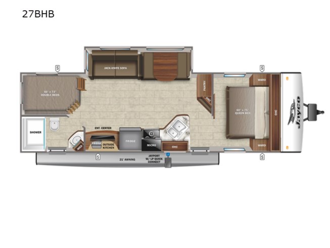 2022 Jayco Jay Feather 27BHB - New Travel Trailer For Sale by Fretz RV in Souderton, Pennsylvania features Slideout