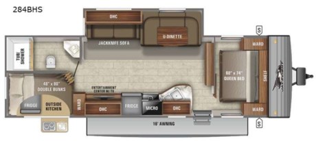&lt;h2&gt;New 2022 Jayco Jay Flight SLX 284BHS Travel Trailer&lt;/h2&gt; &lt;p&gt;&#160;&lt;/p&gt; &lt;p&gt;This unit includes Jayco&#39;s Customer Value Package, 15,000 BTU A/C, 50 AMP service, 8 cu. ft. 12V. refrigerator, enclosed underbelly &amp; Morryde step above steps.&lt;/p&gt; &lt;p&gt;&#160;&lt;/p&gt; &lt;p&gt;&lt;strong&gt;Jayco Jay Flight SLX 8 travel trailer 284BHS highlights:&lt;/strong&gt;&lt;/p&gt; &lt;ul&gt; &lt;li&gt;Large Entertainment Center&lt;/li&gt; &lt;li&gt;Walk-In Shower&lt;/li&gt; &lt;li&gt;Island Queen Bed&lt;/li&gt; &lt;li&gt;Outside Kitchen&lt;/li&gt; &lt;li&gt;Pass-Through Storage&lt;/li&gt; &lt;/ul&gt; &lt;p&gt;&#160;&lt;/p&gt; &lt;p&gt;You won&#39;t want to camp any other way than in this travel trailer once you step inside! The kids will love sleeping on the rear corner&#160;&lt;strong&gt;double bunk beds&lt;/strong&gt;&#160;with a privacy curtain and love having the rear corner bathroom right next to them too, especially at night. The&#160;&lt;strong&gt;U-shaped dinette&lt;/strong&gt;&#160;and sofa slide offers enough seating space for everyone to gather together and watch a movie at the entertainment center. You can even pop a bag of popcorn into the microwave and grab your favorite beverage from the 6 cu. ft.&#160;&lt;strong&gt;stainless steel refrigerator&lt;/strong&gt;&#160;with temperature controls to complete the perfect movie night ambiance. When you&#39;re ready to hit the hay head to the&#160;&lt;strong&gt;front private bedroom&lt;/strong&gt;&#160;and lay down on the comfortable queen bed with a shelf above it to set your clock!&lt;/p&gt; &lt;p&gt;&#160;&lt;/p&gt; &lt;p&gt;Enjoy family time with lots of room to stretch out in any one of these Jayco Jay Flight SLX 8 travel trailers! Jayco uses the top-quality materials and innovative manufacturing techniques to create the&#160;&lt;strong&gt;Magnum Truss Roof System&lt;/strong&gt;&#160;for a 50% stronger roof than any other in the industry. The screwed construction creates a more firmly secured structure and the&#160;&lt;strong&gt;2&quot; x 2&quot; vertical studs&lt;/strong&gt;&#160;provide smoother edges for safer wiring to reduce the risk of electrical shorts. Each model comes with the mandatory&#160;&lt;strong&gt;Customer Value Package&lt;/strong&gt;&#160;which includes extra luxurious features like the three burner range, Keyed-Alike™ entry and baggage doors, the outside shower, the JaySMART™ LED lighting, and the bedspread. The&#160;&lt;strong&gt;Goodyear&#174; Endurance&#174; tires&lt;/strong&gt;, the front diamond plate, and the axles with electric, self adjusting brakes and galvanized steel impact resistant wheel wells ensure you will arrive safely to each destination. Come see just how comfortable these travel trailers are!&lt;/p&gt; &lt;p&gt;&#160;&lt;/p&gt; &lt;p&gt;Fretz RV is the highest rated volume Jayco Dealer in PA. For over 35 years, Fretz RV has represented the Jayco product line from pop up campers, Jayco Travel Trailer, Fifth Wheel, Jayco Greyhawk, and Jayco Class A motorhomes. Come in to Pennsylvania&#39;s top Jayco dealer and let us help you make a great deal on the Jayco of your choice. We also have the area&#39;s largest selection of used RV&#39;s, and offer great financing options as well. So, if you are in the York, Harrisburg, Lancaster, Philadelphia, Allentown, New Jersey, New York, or Maryland region; stop by and browse our huge Jayco RV inventory today.&lt;/p&gt; &lt;p&gt;&#160;&lt;/p&gt; &lt;p&gt;&#160;&lt;/p&gt;&lt;ul&gt;&lt;li&gt;Front Bedroom&lt;/li&gt;&lt;li&gt;Bunkhouse&lt;/li&gt;&lt;li&gt;Outdoor Kitchen&lt;/li&gt;&lt;li&gt;U Shaped Dinette&lt;/li&gt;&lt;/ul&gt;