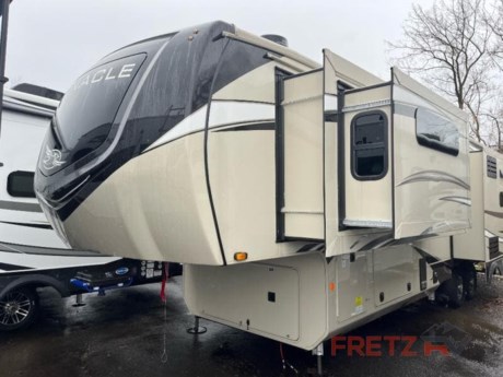&lt;h2&gt;New 2022 Jayco Pinnacle 36SSWS Fifth 5th Wheel Luxury Camper for Sale at Fretz RV&lt;/h2&gt; &lt;p&gt;&#160;&lt;/p&gt; &lt;p&gt;This unit includes Jayco&#39;s Customer Value Package, Pinnacle Luxury Package, 18 cu. ft. 2-way refrigerator &amp; Sanicon dump system.&lt;/p&gt; &lt;p&gt;&#160;&lt;/p&gt; &lt;p&gt;&lt;strong&gt;Jayco Pinnacle fifth wheel 36SSWS highlights:&lt;/strong&gt;&lt;/p&gt; &lt;ul&gt; &lt;li&gt;Spacious Walk-In Shower&lt;/li&gt; &lt;li&gt;Bedroom Fireplace&lt;/li&gt; &lt;li&gt;Kitchen Hutch&lt;/li&gt; &lt;li&gt;Tri-Fold Sofa&lt;/li&gt; &lt;li&gt;32&quot; Exterior TV&lt;/li&gt; &lt;li&gt;Kitchen Island&lt;/li&gt; &lt;/ul&gt; &lt;p&gt;&#160;&lt;/p&gt; &lt;p&gt;Take your camping trips up a notch in this luxurious fifth wheel! Your family will love to visit in the rear living area on the tri-fold sofa or&#160;&lt;strong&gt;theater seat&lt;/strong&gt;, plus there is a free-standing table here to dine at together. The TV lift and fireplace will make it feel more like home, along with the kitchen island and&#160;&lt;strong&gt;residential refrigerator&lt;/strong&gt;. Head up the steps to find cabinets for the optional washer and dryer, a full bath with a&#160;&lt;strong&gt;large bath vanity&lt;/strong&gt;, plus a private bedroom up front you are sure to love. When you aren&#39;t resting on the king bed slide out, read a book on the&#160;&lt;strong&gt;front window seat&lt;/strong&gt;, or watch a movie with the bedroom TV provided. There is even a bedroom fireplace for added comfort. And check out the exterior with two power awnings with LED lights and a 32&quot; TV!&lt;/p&gt; &lt;p&gt;&#160;&lt;/p&gt; &lt;p&gt;Each Pinnacle fifth wheel features&#160;&lt;strong&gt;Stronghold VBL lamination&lt;/strong&gt;&#160;for the lightest, yet strongest construction in the RV industry. Add that to the Magnum Truss XL6 roof system and&#160;&lt;strong&gt;Climate Shield&lt;/strong&gt;&#160;zero-degree tested weather protection and you&#39;ll be enjoying your fifth wheel for years to come. Some of the exterior conveniences you will appreciate are the Keyed-Alike lock system, the fully enclosed,&#160;&lt;strong&gt;universal docking center&lt;/strong&gt;, and the 6-point hydraulic auto-leveling system for quick and easy set up. The 5 Star Handling Package will make towing a fifth wheel a walk in the park, and the two Whisper Quiet A/C units will keep you comfortable during the hot summer months. Inside, you&#39;ll enjoy the&#160;&lt;strong&gt;farmhouse stainless steel sink&lt;/strong&gt;, the handcrafted hardwood glazed cabinetry, the vinyl flooring throughout, plus many more comforts. There is even a central vacuum system, a wireless remote control system, USB ports throughout, plus many more conveniences to make each trip enjoyable.&#160;&lt;/p&gt; &lt;p&gt;&#160;&lt;/p&gt; &lt;p&gt;We are a premier dealer for all 2022, 2023, 2024 and 2025&#160;Winnebago Minnie, Micro, M-Series, Access, Voyage, Hike, 100, FLX, Flex, Jayco Jay Flight, Eagle, HT, Jay Feather, Micro, White Hawk, Bungalow, North Point, Pinnacle, Talon, Octane, Seismic, SLX, OPUS, OP4, OP2, OP15, OPLite, Air Off Road, and TAXA Outdoors, Habitat, Overland, Cricket, Tiger Moth, Mantis, Ember RV Touring and Skinny Guy Truck Campers.&#160;So, if you are in the York, Harrisburg, Lancaster, Philadelphia, Allentown, New Jersey, Delaware New York, or Maryland regions; stop by and browse our huge RV inventory today.&#160;Fretz RV has been a Jayco Dealer Partner for over 40 years, Winnebago Dealer Partner for over 30 Years.&lt;/p&gt; &lt;p&gt;&#160;&lt;/p&gt; &lt;p&gt;These campers come in as Travel Trailers, Fifth 5th Wheels, Toy Haulers, Pop Ups, Hybrids, Tear Drops, and Folding Campers. These Brands are at the top of their class. Camper floorplans come with anywhere between zero to 5 slides. Most can be pulled with a &#189; ton truck, SUV or Minivan. If you are not sure if you can tow certain weights, you can contact us or you can get tow ratings from Trailer Life towing guide.&lt;/p&gt; &lt;p&gt;We also carry used and Certified Pre-owned brands like Forest River, Salem, Wildwood, &#160;TAB, TAG, NuCamp, Cherokee, Coleman, R-Pod, A-Liner, Dutchmen, Keystone, KZ, Grand Design, Reflection, Imagine, Passport, Lance, Solitude, Freedom Lite, Express, Flagstaff, Rockwood, Montana, Passport, Little Guy, Coachmen, Catalina, Cougar, &#160;Sunset Trail, Raptor, Vengeance, Gulf Stream and Airstream, and are always below NADA values. We take all types of trades. When it comes to campers, we are your full-service stop. With over 77 years in business, we have built an excellent reputation in the Recreational Vehicle and Camping industry to our customers as well as our suppliers and manufacturers.&#160;With our participation in the Hershey RV Show every year we can display the newest product with great savings to customers! Besides our online presence, at Fretz RV we have a 12,000 Sq. Ft showroom, a huge RV&#160;Parts, and Accessories store. We have added a 30,000 square foot Indoor Service Facility that opened in the Spring of 2018. We have a full Service and Repair shop with RVIA Certified Technicians. &#160;Financing available. We have RV Insurance through Geico Brown and Brown and Progressive that we can provide instant quotes, RV Warranties through Compass and Protective XtraRide, and RV Rentals. We have detailed videos on RVTrader, RVT, Classified Ads, eBay, RVUSA and Youtube. Like us on Facebook. Check out our great Google and Dealer Rater reviews at Fretz RV. We are located at 3479 Bethlehem Pike,&#160;Souderton,&#160;PA&#160;18964&#160;215-723-3121&#160;&lt;/p&gt; &lt;p&gt;#RV #GoCamping #GoRVing #1 #Used #New #PaDealer #Camping&lt;/p&gt;&lt;ul&gt;&lt;li&gt;Front Bedroom&lt;/li&gt;&lt;li&gt;Rear Living Area&lt;/li&gt;&lt;li&gt;Kitchen Island&lt;/li&gt;&lt;li&gt;Outdoor Entertainment&lt;/li&gt;&lt;/ul&gt;&lt;ul&gt;&lt;li&gt;Customer Value PackagePinnacle Luxury Package18 cu. ft. Polar Max Norcold 2 Way Refrigerator w/ Ice MakerSanicon Dump System&lt;/li&gt;&lt;/ul&gt;