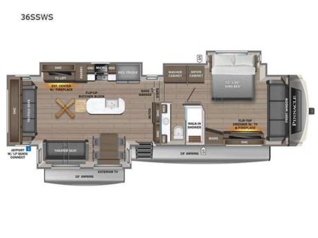 &lt;h2&gt;New 2023 Jayco Pinnacle 36SSWS Luxury Fifth 5th Wheel Camper for Sale at Fretz RV&lt;/h2&gt; &lt;p&gt;&#160;&lt;/p&gt; &lt;p&gt;This unit includes Jayco&#39;s Customer Value Package, Pinnacle Luxury Package, 18 cu. ft. 2-way refrigerator, generator LP prep, Sanicon Dump System, backup, side &amp; entry door observation camera w/7&quot; monitor.&lt;/p&gt; &lt;p&gt;&#160;&lt;/p&gt; &lt;p&gt;&lt;strong&gt;Jayco Pinnacle fifth wheel 36SSWS highlights:&lt;/strong&gt;&lt;/p&gt; &lt;ul&gt; &lt;li&gt;Spacious Walk-In Shower&lt;/li&gt; &lt;li&gt;Bedroom Fireplace&lt;/li&gt; &lt;li&gt;Kitchen Hutch&lt;/li&gt; &lt;li&gt;Tri-Fold Sofa&lt;/li&gt; &lt;li&gt;32&quot; Exterior TV&lt;/li&gt; &lt;li&gt;Kitchen Island&lt;/li&gt; &lt;/ul&gt; &lt;p&gt;&#160;&lt;/p&gt; &lt;p&gt;Take your camping trips up a notch in this luxurious fifth wheel! Your family will love to visit in the rear living area on the tri-fold sofa or&#160;&lt;strong&gt;theater seat&lt;/strong&gt;, plus there is a free-standing table here to dine at together. The TV lift and fireplace will make it feel more like home, along with the kitchen island and&#160;&lt;strong&gt;residential refrigerator&lt;/strong&gt;. Head up the steps to find cabinets for an optional washer and dryer, a full bath with a&#160;&lt;strong&gt;large bath vanity&lt;/strong&gt;, plus a private bedroom up front that you are sure to love. When you aren&#39;t resting on the king bed slide out, read a book on the&#160;&lt;strong&gt;front window seat&lt;/strong&gt;, or watch a movie with the bedroom TV provided. There is even a bedroom fireplace for added comfort. And check out the exterior with two power awnings with LED lights and a 32&quot; TV!&lt;/p&gt; &lt;p&gt;&#160;&lt;/p&gt; &lt;p&gt;Each Pinnacle fifth wheel features&#160;&lt;strong&gt;Stronghold VBL lamination&lt;/strong&gt;&#160;for the lightest, yet strongest construction in the RV industry. Add that to the Magnum Truss XL6 roof system and&#160;&lt;strong&gt;Climate Shield&lt;/strong&gt;&#160;zero-degree tested weather protection and you&#39;ll be enjoying your fifth wheel for years to come. Some of the exterior conveniences you will appreciate are the Keyed-Alike lock system, the fully enclosed,&#160;&lt;strong&gt;universal docking center&lt;/strong&gt;, and the 6-point hydraulic auto-leveling system for quick and easy set up. The 5 Star Handling Package will make towing a fifth wheel a walk in the park, and the two Whisper Quiet A/C units will keep you comfortable during the hot summer months. Inside, you&#39;ll enjoy the&#160;&lt;strong&gt;farmhouse stainless steel sink&lt;/strong&gt;, the handcrafted hardwood glazed cabinetry, the vinyl flooring throughout, plus many more comforts. There is even a central vacuum system, a wireless remote control system, USB ports throughout, plus many more conveniences to make each trip enjoyable.&#160;&lt;/p&gt; &lt;p&gt;&#160;&lt;/p&gt; &lt;p&gt;We are a premier dealer for all 2022, 2023, 2024 and 2025&#160;Winnebago Minnie, Micro, M-Series, Access, Voyage, Hike, 100, FLX, Flex, Jayco Jay Flight, Eagle, HT, Jay Feather, Micro, White Hawk, Bungalow, North Point, Pinnacle, Talon, Octane, Seismic, SLX, OPUS, OP4, OP2, OP15, OPLite, Air Off Road, and TAXA Outdoors, Habitat, Overland, Cricket, Tiger Moth, Mantis, Ember RV Touring and Skinny Guy Truck Campers.&#160;So, if you are in the York, Harrisburg, Lancaster, Philadelphia, Allentown, New Jersey, Delaware New York, or Maryland regions; stop by and browse our huge RV inventory today.&#160;Fretz RV has been a Jayco Dealer Partner for over 40 years, Winnebago Dealer Partner for over 30 Years.&lt;/p&gt; &lt;p&gt;&#160;&lt;/p&gt; &lt;p&gt;These campers come in as Travel Trailers, Fifth 5th Wheels, Toy Haulers, Pop Ups, Hybrids, Tear Drops, and Folding Campers. These Brands are at the top of their class. Camper floorplans come with anywhere between zero to 5 slides. Most can be pulled with a &#189; ton truck, SUV or Minivan. If you are not sure if you can tow certain weights, you can contact us or you can get tow ratings from Trailer Life towing guide.&lt;/p&gt; &lt;p&gt;We also carry used and Certified Pre-owned brands like Forest River, Salem, Wildwood, &#160;TAB, TAG, NuCamp, Cherokee, Coleman, R-Pod, A-Liner, Dutchmen, Keystone, KZ, Grand Design, Reflection, Imagine, Passport, Lance, Solitude, Freedom Lite, Express, Flagstaff, Rockwood, Montana, Passport, Little Guy, Coachmen, Catalina, Cougar, &#160;Sunset Trail, Raptor, Vengeance, Gulf Stream and Airstream, and are always below NADA values. We take all types of trades. When it comes to campers, we are your full-service stop. With over 77 years in business, we have built an excellent reputation in the Recreational Vehicle and Camping industry to our customers as well as our suppliers and manufacturers.&#160;With our participation in the Hershey RV Show every year we can display the newest product with great savings to customers! Besides our online presence, at Fretz RV we have a 12,000 Sq. Ft showroom, a huge RV&#160;Parts, and Accessories store. We have added a 30,000 square foot Indoor Service Facility that opened in the Spring of 2018. We have a full Service and Repair shop with RVIA Certified Technicians. &#160;Financing available. We have RV Insurance through Geico Brown and Brown and Progressive that we can provide instant quotes, RV Warranties through Compass and Protective XtraRide, and RV Rentals. We have detailed videos on RVTrader, RVT, Classified Ads, eBay, RVUSA and Youtube. Like us on Facebook. Check out our great Google and Dealer Rater reviews at Fretz RV. We are located at 3479 Bethlehem Pike,&#160;Souderton,&#160;PA&#160;18964&#160;215-723-3121&#160;&lt;/p&gt; &lt;p&gt;#RV #GoCamping #GoRVing #1 #Used #New #PaDealer #Camping&lt;/p&gt;&lt;ul&gt;&lt;li&gt;Front Bedroom&lt;/li&gt;&lt;li&gt;Rear Living Area&lt;/li&gt;&lt;li&gt;Kitchen Island&lt;/li&gt;&lt;li&gt;Outdoor Entertainment&lt;/li&gt;&lt;/ul&gt;&lt;ul&gt;&lt;li&gt;Pinnacle Luxury PackageCustomer Value Package18 cu. ft. Polar Max Norcold 2 Way Refrigerator w/ Ice MakerGenerator LP PrepSanicon Dump SystemBackup, Side and Entry Door Observation Camera w/7&quot; monitorOverlander II Solar Package&lt;/li&gt;&lt;/ul&gt;