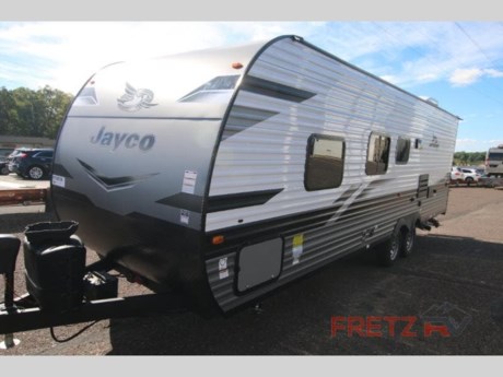 &lt;h2&gt;New 2023 Jayco Jay Flight SLX 264BH Travel Trailer&lt;/h2&gt; &lt;p&gt;&#160;&lt;/p&gt; &lt;p&gt;The 2023 Jayco Jay Flight Six 264 is the ultimate family RV with room for everyone and everything. With its spacious interior, this travel trailer can comfortably sleep up to 8 people with a queen-size bed in the front, a set of bunk beds in the back and a convertible dinette and sofa. The trailer also features a fully equipped kitchen with a refrigerator, stove, and microwave. The bathroom is also spacious and complete with a shower and toilet. Additionally, it comes with ample storage space for all your camping gear, including an exterior storage compartment. The Jayco Jay Flight Six 264 is built with durability in mind, featuring a sturdy construction and modern amenities to provide you with a comfortable and enjoyable camping experience.&lt;/p&gt; &lt;p&gt;This unit includes Jayco&#39;s Customer Value Package &amp; roof ladder.&lt;/p&gt; &lt;p&gt;&#160;&lt;/p&gt; &lt;p&gt;&lt;strong&gt;Jayco Jay Flight SLX 8 travel trailer 264BH highlights:&lt;/strong&gt;&lt;/p&gt; &lt;ul&gt; &lt;li&gt;Double Size Bunks&lt;/li&gt; &lt;li&gt;Semi-Private Bedroom&lt;/li&gt; &lt;li&gt;Private Toilet &amp; Tub/Shower&lt;/li&gt; &lt;li&gt;Jack-Knife Sofa&lt;/li&gt; &lt;li&gt;Exterior Storage&lt;/li&gt; &lt;/ul&gt; &lt;p&gt;&#160;&lt;/p&gt; &lt;p&gt;This easy to setup trailer offers a semi-private bedroom up front with a queen bed, semi-private double size bunks in the rear thanks to the &lt;strong&gt;curtains,&#160;&lt;/strong&gt;and a private toilet and tub/shower room. The &lt;strong&gt;bathroom sink&lt;/strong&gt; is just outside the door allowing two people to get ready for bed at once. The galley kitchen offers full amenities, and two can dine at the &lt;strong&gt;booth dinette&lt;/strong&gt; and some can relax on the jack-knife sofa. Both furnishings offer extra sleeping space.&#160; And you might like to add the &lt;strong&gt;Chil N&#39; Stor option&lt;/strong&gt; which adds a fridge and counter space along the exterior to serve meals outside and store extra beverages.&lt;/p&gt; &lt;p&gt;&#160;&lt;/p&gt; &lt;p&gt;With any Jay Flight SLX 8 travel trailer by Jayco, you will have a durable foundation with l-Class cambered structural steel l-beams, a fully-integrated A-frame, seamless roof material and a&#160;&lt;strong&gt;Magnum Truss Roof System&lt;/strong&gt;&#160;with plywood decking for a 50% stronger roof than any other in the industry. Also included are &lt;strong&gt;Goodyear Endurance tires&lt;/strong&gt; made in the USA, a front diamond plate to protect against road debris. Inside, you will love the &lt;strong&gt;fresh interior design&lt;/strong&gt;, the solid hardwood cabinet doors, the &lt;strong&gt;81-inch tall ceiling&lt;/strong&gt;, the energy-saving LED lighting, and the storage. Whether you are looking for an RV for a small or large group, you will find a Jay Flight SLX 8 to fit your camping lifestyle!&lt;/p&gt; &lt;p&gt;&#160;&lt;/p&gt; &lt;p&gt;We are a premier dealer for all 2021, 2022, 2023, and 2024&#160;Winnebago Minnie, Micro, Voyage, Hike, 100, FLX, Flex, Jayco Jay Flight, Eagle, HT, Jay Feather, Micro, White Hawk, Bungalow, North Point, Pinnacle, Talon, Octane, Seismic, SLX, OPUS, OP4, OP2, OP15, OPLite, Air Off Road, and TAXA Outdoors, Habitat, Overland, Cricket, Tiger Moth, Mantis, Ember RV and Skinny Guy Truck Campers.&#160;So, if you are in the York, Harrisburg, Lancaster, Philadelphia, Allentown, New Jersey, Delaware New York, or Maryland regions; stop by and browse our huge RV inventory today.&#160;Fretz RV has been a Jayco Dealer Partner for over 40 years, Winnebago Dealer Partner for over 30 Years.&lt;/p&gt; &lt;p&gt;&#160;&lt;/p&gt; &lt;p&gt;These campers come in as Travel Trailers, Fifth 5th Wheels, Toy Haulers, Pop Ups, Hybrids, Tear Drops, and Folding Campers. These Brands are at the top of their class. Camper floorplans come with anywhere between zero to 5 slides. Most can be pulled with a &#189; ton truck, SUV or Minivan. If you are not sure if you can tow certain weights, you can contact us or you can get tow ratings from Trailer Life towing guide.&lt;/p&gt; &lt;p&gt;&#160;&lt;/p&gt; &lt;p&gt;We also carry used and Certified Pre-owned brands like Forest River, Salem, Mobile Suites, DRV, Sol Dawn Intech, T@B, T@G, Dutchmen, Keystone, KZ, Grand Design, Reflection, Imagine, Passport, Lance Freedom Lite, Freedom Express, Flagstaff, Rockwood, Casita, Scamp, Cedar Creek, Montana, Passport, Little Guy, Coachmen, Catalina, Cougar, Springdale, Sunset Trail, Raptor, Gulf Stream and Airstream, and are always below NADA values. We take all types of trades. When it comes to campers, we are your full-service stop. With over 75 years in business, we have built an excellent reputation in the Recreational Vehicle and Camping industry to our customers as well as our suppliers and manufacturers.&#160;With our participation in the Hershey RV Show every year we are able to display the newest product with great savings to customers!&#160;At Fretz RV we have a 12,000 Sq. Ft showroom, a huge RV&#160;Parts and Accessories store. We have added a 30,000 square foot Indoor Service Facility that opened in the Spring of 2018. We have full Service and Repair shop with RVIA Certified Technicians. Bank financing is available for RV loans with a wide variety of lenders ready to earn your business. It doesn&#39;t matter what state you are from; we have lenders available in those areas. We have RV Insurance through Geico and Progressive that we can provide instant quotes, RV Warranties through Compass and XtraRide, and RV Rentals. We have detailed videos on RVTrader, RVT, Classified Ads, eBay, RVUSA and Youtube. Like us on Facebook. Check out our great Google and Dealer Rater reviews at Fretz RV. We are located at 3479 Bethlehem Pike,&#160;Souderton,&#160;PA&#160;18964&#160;215-723-3121.&#160;Start Camping now and see the world. We pass money savings direct to you. Call for details.&lt;/p&gt; &lt;p&gt;&#160;&lt;/p&gt;&lt;ul&gt;&lt;li&gt;Front Bedroom&lt;/li&gt;&lt;li&gt;Bunkhouse&lt;/li&gt;&lt;/ul&gt;&lt;ul&gt;&lt;li&gt;Customer Value PackageRoof ladder&lt;/li&gt;&lt;/ul&gt;