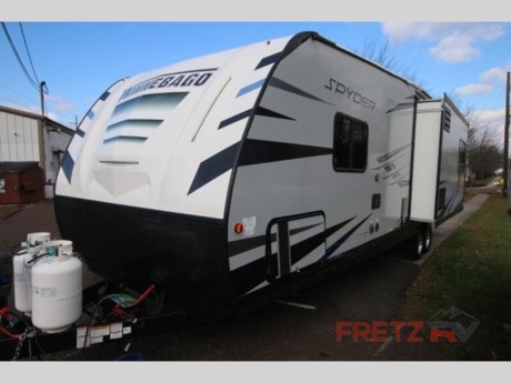 &lt;h2 style=&quot;font-family: &#39;Helvetica Neue&#39;, Helvetica, Arial, sans-serif; color: #333333;&quot;&gt;&lt;strong&gt;Used Pre-Owned 2020 Winnebago Spyder 29STT Toy Hauler Travel Trailer RV Camper for Sale&lt;/strong&gt;&lt;/h2&gt; &lt;p&gt;&#160;&lt;/p&gt; &lt;p&gt;&lt;strong&gt;Winnebago Industries Towables Spyder toy hauler 29STT highlights:&lt;/strong&gt;&lt;/p&gt; &lt;ul&gt; &lt;li&gt;14&#39; 5&quot; Garage&lt;/li&gt; &lt;li&gt;Private Bedroom&lt;/li&gt; &lt;li&gt;Lounge Chairs&lt;/li&gt; &lt;li&gt;Large Slide&lt;/li&gt; &lt;li&gt;Drop-Down Queen Bed&lt;/li&gt; &lt;/ul&gt; &lt;p&gt;&#160;&lt;/p&gt; &lt;p&gt;No matter what you do, do it in comfortable style with this Spyder toy hauler! A&#160;&lt;strong&gt;private bedroom&lt;/strong&gt;&#160;up front will be a welcoming sight at the end of a long and tiresome day, and if you still have a little energy left to socialize with your neighbors, you can do so on the lounge chair or&#160;&lt;strong&gt;sofa&lt;/strong&gt;. You can even whip up a full meal on the&#160;&lt;strong&gt;three burner range&lt;/strong&gt;&#160;in the kitchen, or you can grab a quick dinner from the&#160;&lt;strong&gt;pantry&lt;/strong&gt;.&lt;/p&gt; &lt;p&gt;&#160;&lt;/p&gt; &lt;p&gt;With each Spyder toy hauler by Winnebago Industries Towables you will appreciate the leaf spring suspension, the aluminum frame rear ramp door, and the&#160;&lt;strong&gt;30 gallon fuel station&lt;/strong&gt;&#160;to keep your toys ready to go when you are. The cold crack resistant floor provides a durable floor and the&#160;&lt;strong&gt;2,500 lb. tie downs&lt;/strong&gt;&#160;will keep your four wheelers secure during transportation. inside, you&#39;ll enjoy beautiful solid stained&#160;&lt;strong&gt;hardwood doors and drawers&lt;/strong&gt;, a stainless steel kitchen sink, a large shower with a skylight, and an LED TV so you won&#39;t miss out on the weather or the news. These models also feature a beaver tail rear end and an&#160;&lt;strong&gt;exterior shower&lt;/strong&gt;&#160;so you can wash off your riding boots after kicking up some mud!&lt;/p&gt; &lt;p&gt;We are a premier dealer for all 2021, 2022, 2023, and 2024&#160;Winnebago Minnie, Micro, Voyage, Hike, 100, FLX, Flex, Jayco Jay Flight, Eagle, HT, Jay Feather, Micro, White Hawk, Bungalow, North Point, Pinnacle, Talon, Octane, Seismic, SLX, OPUS, OP4, OP2, OP15, OPLite, Air Off Road, and TAXA Outdoors, Habitat, Overland, Cricket, Tiger Moth, Mantis, Ember RV and Skinny Guy Truck Campers.&#160;So, if you are in the York, Harrisburg, Lancaster, Philadelphia, Allentown, New Jersey, Delaware New York, or Maryland regions; stop by and browse our huge RV inventory today.&#160;Fretz RV has been a Jayco Dealer Partner for over 40 years, Winnebago Dealer Partner for over 30 Years.&lt;/p&gt; &lt;p&gt;&#160;&lt;/p&gt; &lt;p&gt;These campers come in as Travel Trailers, Fifth 5th Wheels, Toy Haulers, Pop Ups, Hybrids, Tear Drops, and Folding Campers. These Brands are at the top of their class. Camper floorplans come with anywhere between zero to 5 slides. Most can be pulled with a &#189; ton truck, SUV or Minivan. If you are not sure if you can tow certain weights, you can contact us or you can get tow ratings from Trailer Life towing guide.&lt;/p&gt; &lt;p&gt;&#160;&lt;/p&gt; &lt;p&gt;We also carry used and Certified Pre-owned brands like Forest River, Salem, Mobile Suites, DRV, Sol Dawn Intech, T@B, T@G, Dutchmen, Keystone, KZ, Grand Design, Reflection, Imagine, Passport, Lance Freedom Lite, Freedom Express, Flagstaff, Rockwood, Casita, Scamp, Cedar Creek, Montana, Passport, Little Guy, Coachmen, Catalina, Cougar, Springdale, Sunset Trail, Raptor, Gulf Stream and Airstream, and are always below NADA values. We take all types of trades. When it comes to campers, we are your full-service stop. With over 75 years in business, we have built an excellent reputation in the Recreational Vehicle and Camping industry to our customers as well as our suppliers and manufacturers.&#160;With our participation in the Hershey RV Show every year we are able to display the newest product with great savings to customers!&#160;At Fretz RV we have a 12,000 Sq. Ft showroom, a huge RV&#160;Parts and Accessories store. We have added a 30,000 square foot Indoor Service Facility that opened in the Spring of 2018. We have full Service and Repair shop with RVIA Certified Technicians. Bank financing is available for RV loans with a wide variety of lenders ready to earn your business. It doesn&#39;t matter what state you are from; we have lenders available in those areas. We have RV Insurance through Geico and Progressive that we can provide instant quotes, RV Warranties through Compass and XtraRide, and RV Rentals. We have detailed videos on RVTrader, RVT, Classified Ads, eBay, RVUSA and Youtube. Like us on Facebook. Check out our great Google and Dealer Rater reviews at Fretz RV. We are located at 3479 Bethlehem Pike,&#160;Souderton,&#160;PA&#160;18964&#160;215-723-3121.&#160;Start Camping now and see the world. We pass money savings direct to you. Call for details.&lt;/p&gt;&lt;ul&gt;&lt;li&gt;Front Bedroom&lt;/li&gt;&lt;/ul&gt;