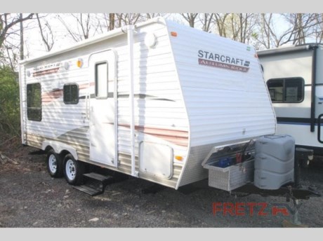 &lt;h2&gt;Used Pre-Owned 2012 Starcraft Autumn Ridge 197FBH Bunk House Travel Trailer RV Camper for sale&lt;/h2&gt; &lt;p&gt;&#160;&lt;/p&gt; &lt;p&gt;Discover the comfort and nostalgia of the Used Pre-Owned 2012 Starcraft Autumn Ridge 197FBH Bunk House Travel Trailer RV. With its well-maintained interior, functional layout, and outdoor amenities, this travel trailer is perfect for families seeking an affordable option for their adventures. Explore the cozy sleeping area, fully equipped kitchen, and spacious living space. Whether you’re embarking on weekend getaways or long road trips, the Starcraft Autumn Ridge 197FBH offers style, convenience, and memories waiting to be made. Get ready to hit the road and create lasting moments!&lt;/p&gt; &lt;p&gt;&#160;&lt;/p&gt; &lt;p class=&quot;MsoNormal&quot;&gt;Here is a really nice compact couple’s coach. &#160;With a dry weight of only 4340, it can be towed by lots of SUV’s that are on the highways today. &#160;&#160;It has a front queen bed, sofa and a dinette.&#160; So, it will sleep six if you want to bring others with you.&#160; Features include an awning, power hitch jack, TV, gas/electric water heater, refrigerator, microwave, stove with oven, A/C, furnace and plenty of storage.&#160; &#160;&lt;/p&gt; &lt;p&gt;&#160;&lt;/p&gt; &lt;p&gt;Starcraft Autumn Ridge Travel Trailer w/Rear J-Steel Sofa w/Overhead Storage, Pantry, Refrigerator, Booth Dinette w/Overhead Cabinet, 3 Burner Range w/Microwave Above, Dbl. Kitchen Sink, Bath Including: Tub/Shower, Toilet &amp; Lav. w/Med. Cabinet Above, Front Queen Bed w/Overhead Storage, Wardrobe, 15&#39; Awning and Much More! Available Options May Include: Bunk Above Queen Bed.&lt;/p&gt; &lt;p&gt;&#160;&lt;/p&gt; &lt;p&gt;We are a premier dealer for all 2022, 2023, 2024 and 2025&#160;Winnebago Minnie, Micro, M-Series, Access, Voyage, Hike, 100, FLX, Flex, Jayco Jay Flight, Eagle, HT, Jay Feather, Micro, White Hawk, Bungalow, North Point, Pinnacle, Talon, Octane, Seismic, SLX, OPUS, OP4, OP2, OP15, OPLite, Air Off Road, and TAXA Outdoors, Habitat, Overland, Cricket, Tiger Moth, Mantis, Ember RV Touring and Skinny Guy Truck Campers.&#160;So, if you are in the York, Harrisburg, Lancaster, Philadelphia, Allentown, New Jersey, Delaware New York, or Maryland regions; stop by and browse our huge RV inventory today.&#160;Fretz RV has been a Jayco Dealer Partner for over 40 years, Winnebago Dealer Partner for over 30 Years.&lt;/p&gt; &lt;p&gt;&#160;&lt;/p&gt; &lt;p&gt;These campers come in as Travel Trailers, Fifth 5th Wheels, Toy Haulers, Pop Ups, Hybrids, Tear Drops, and Folding Campers. These Brands are at the top of their class. Camper floorplans come with anywhere between zero to 5 slides. Most can be pulled with a &#189; ton truck, SUV or Minivan. If you are not sure if you can tow certain weights, you can contact us or you can get tow ratings from Trailer Life towing guide.&lt;/p&gt; &lt;p&gt;We also carry used and Certified Pre-owned brands like Forest River, Salem, Wildwood, &#160;TAB, TAG, NuCamp, Cherokee, Coleman, R-Pod, A-Liner, Dutchmen, Keystone, KZ, Grand Design, Reflection, Imagine, Passport, Lance, Solitude, Freedom Lite, Express, Flagstaff, Rockwood, Montana, Passport, Little Guy, Coachmen, Catalina, Cougar, &#160;Sunset Trail, Raptor, Vengeance, Gulf Stream and Airstream, and are always below NADA values. We take all types of trades. When it comes to campers, we are your full-service stop. With over 77 years in business, we have built an excellent reputation in the Recreational Vehicle and Camping industry to our customers as well as our suppliers and manufacturers.&#160;With our participation in the Hershey RV Show every year we can display the newest product with great savings to customers! Besides our online presence, at Fretz RV we have a 12,000 Sq. Ft showroom, a huge RV&#160;Parts, and Accessories store. We have added a 30,000 square foot Indoor Service Facility that opened in the Spring of 2018. We have a full Service and Repair shop with RVIA Certified Technicians. &#160;Financing available. We have RV Insurance through Geico Brown and Brown and Progressive that we can provide instant quotes, RV Warranties through Compass and Protective XtraRide, and RV Rentals. We have detailed videos on RVTrader, RVT, Classified Ads, eBay, RVUSA and Youtube. Like us on Facebook. Check out our great Google and Dealer Rater reviews at Fretz RV. We are located at 3479 Bethlehem Pike,&#160;Souderton,&#160;PA&#160;18964&#160;215-723-3121&#160;&lt;/p&gt; &lt;p&gt;#RV #GoCamping #GoRVing #1 #Used #New #PaDealer #Camping&lt;/p&gt;&lt;ul&gt;&lt;li&gt;Front Bedroom&lt;/li&gt;&lt;li&gt;Bunkhouse&lt;/li&gt;&lt;/ul&gt;&lt;ul&gt;&lt;li&gt;RefrigeratorTVAwningReal CleanStoveMicrowaveA/COvenGas/Electric Water HeaterPower Hitch Jack&lt;/li&gt;&lt;/ul&gt;