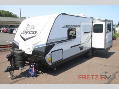&lt;h2&gt;New 2024 Jayco Jay Feather 24RL Travel Trailer Camper for Sale at Fretz RV&lt;/h2&gt; &lt;p&gt;&#160;&lt;/p&gt; &lt;p&gt;&lt;strong&gt;Jayco Jay Feather travel trailer 24RL highlights:&lt;/strong&gt;&lt;/p&gt; &lt;ul&gt; &lt;li&gt;Rear Living Room&lt;/li&gt; &lt;li&gt;Queen Bed&lt;/li&gt; &lt;li&gt;Jackknife Sofa&lt;/li&gt; &lt;li&gt;Exterior Refrigerator&lt;/li&gt; &lt;li&gt;20&#39; Power Awning&lt;/li&gt; &lt;/ul&gt; &lt;p&gt;&#160;&lt;/p&gt; &lt;p&gt;Camp at a local state park or travel to see new places with this trailer that can&#160;&lt;strong&gt;sleep six&lt;/strong&gt;&#160;when you utilize the furniture as sleeping space. Two can sleep in the front bedroom on a queen bed with dual wardrobes and includes access to the&lt;strong&gt;&#160;double entry bathroom&lt;/strong&gt;, while others sleep on the&lt;strong&gt;&#160;booth dinette&lt;/strong&gt;&#160;&lt;strong&gt;slide out&lt;/strong&gt;&#160;and the rear jackknife sofa. There is an LED Smart TV in the main area to watch while everyone plans their activities or while the cook makes meals using full amenities. There is an&#160;&lt;strong&gt;outside fridge&lt;/strong&gt;&#160;to store more cold items which is super handy when you are relaxing outside under the&#160;&lt;strong&gt;20&#39; power awning&lt;/strong&gt;.&#160; You might even like to add a few options, take a look at the list.&lt;/p&gt; &lt;p&gt;&#160;&lt;/p&gt; &lt;p&gt;With any Jay Feather travel trailer by Jayco, you will experience an easy-to-tow, lightweight dual axle RV that is built on an&#160;&lt;strong&gt;American-made frame&lt;/strong&gt;&#160;with an aerodynamic, rounded front profile with a diamond plate to protect against road debris, and includes&#160;&lt;strong&gt;Azdel composite&lt;/strong&gt;&#160;in the perimeter walls, and Stronghold VBL vacuum-bonded, laminated floor and walls, plus the Magnum Truss roof system. Also included are features in the Customer Value package, and the Sport package which offers aluminum tread entry steps,&#160;&lt;strong&gt;roof-mount solar prep&lt;/strong&gt;, an LED TV, and the Glacier package which includes an enclosed underbelly. The interior provides residential-style kitchen countertops with a&#160;&lt;strong&gt;decorative backsplash&lt;/strong&gt;, residential plank-style&lt;strong&gt;&#160;vinyl flooring&lt;/strong&gt;&#160;for easy care, a decorative wallboard for style, and ball-bearing drawer guides with 75 lb. capacity to mention a few of the amenities. Choose your favorite today!&#160;&lt;/p&gt; &lt;p&gt;&#160;&lt;/p&gt; &lt;p&gt;We are a premier dealer for all 2022, 2023, 2024 and 2025&#160;Winnebago Minnie, Micro, M-Series, Access, Voyage, Hike, 100, FLX, Flex, Jayco Jay Flight, Eagle, HT, Jay Feather, Micro, White Hawk, Bungalow, North Point, Pinnacle, Talon, Octane, Seismic, SLX, OPUS, OP4, OP2, OP15, OPLite, Air Off Road, and TAXA Outdoors, Habitat, Overland, Cricket, Tiger Moth, Mantis, Ember RV Touring and Skinny Guy Truck Campers.&#160;So, if you are in the York, Harrisburg, Lancaster, Philadelphia, Allentown, New Jersey, Delaware New York, or Maryland regions; stop by and browse our huge RV inventory today.&#160;Fretz RV has been a Jayco Dealer Partner for over 40 years, Winnebago Dealer Partner for over 30 Years.&lt;/p&gt; &lt;p&gt;&#160;&lt;/p&gt; &lt;p&gt;These campers come in as Travel Trailers, Fifth 5th Wheels, Toy Haulers, Pop Ups, Hybrids, Tear Drops, and Folding Campers. These Brands are at the top of their class. Camper floorplans come with anywhere between zero to 5 slides. Most can be pulled with a &#189; ton truck, SUV or Minivan. If you are not sure if you can tow certain weights, you can contact us or you can get tow ratings from Trailer Life towing guide.&lt;/p&gt; &lt;p&gt;We also carry used and Certified Pre-owned brands like Forest River, Salem, Mobile Suites, DRV, Sol Dawn Intech, T@B, T@G, Dutchmen, Keystone, KZ, Grand Design, Reflection, Imagine, Passport, Lance Freedom Lite, Freedom Express, Flagstaff, Rockwood, Casita, Scamp, Cedar Creek, Montana, Passport, Little Guy, Coachmen, Catalina, Cougar, Springdale, Sunset Trail, Raptor, Gulf Stream and Airstream, and are always below NADA values. We take all types of trades. When it comes to campers, we are your full-service stop. With over 77 years in business, we have built an excellent reputation in the Recreational Vehicle and Camping industry to our customers as well as our suppliers and manufacturers.&#160;With our participation in the Hershey RV Show every year we can display the newest product with great savings to customers! Besides our online presence, at Fretz RV we have a 12,000 Sq. Ft showroom, a huge RV&#160;Parts, and Accessories store. We have added a 30,000 square foot Indoor Service Facility that opened in the Spring of 2018. We have a full Service and Repair shop with RVIA Certified Technicians. &#160;Financing available. We have RV Insurance through Geico Brown and Brown and Progressive that we can provide instant quotes, RV Warranties through Compass and Protective XtraRide, and RV Rentals. We have detailed videos on RVTrader, RVT, Classified Ads, eBay, RVUSA and Youtube. Like us on Facebook. Check out our great Google and Dealer Rater reviews at Fretz RV. We are located at 3479 Bethlehem Pike,&#160;Souderton,&#160;PA&#160;18964&#160;215-723-3121&#160;&lt;/p&gt; &lt;p&gt;#RV #GoCamping #GoRVing #1 #Used #New #PaDealer #Camping&lt;/p&gt;&lt;ul&gt;&lt;li&gt;Front Bedroom&lt;/li&gt;&lt;li&gt;Rear Living Area&lt;/li&gt;&lt;/ul&gt;&lt;ul&gt;&lt;li&gt;Customer Value Package15K BTU AC30 lb. LP Gas Bottles  (2)Outside Griddle for JayPort SystemTheater Seating w/ Table TraysSport  Package&lt;/li&gt;&lt;/ul&gt;