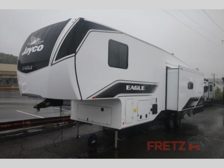 &lt;h2 style=&quot;font-family: &#39;Helvetica Neue&#39;, Helvetica, Arial, sans-serif; color: #333333;&quot;&gt;&lt;strong&gt;New 2024 Jayco Eagle HT 29RLC Fifth 5th Wheel Camper for Sale at Fretz RV&lt;/strong&gt;&lt;/h2&gt; &lt;p&gt;&#160;&lt;/p&gt; &lt;p&gt;&lt;strong&gt;Jayco Eagle HT fifth wheel 29RLC highlights:&lt;/strong&gt;&lt;/p&gt; &lt;ul&gt; &lt;li&gt;Kitchen Island&lt;/li&gt; &lt;li&gt;Theater Seat&lt;/li&gt; &lt;li&gt;Queen Bed&lt;/li&gt; &lt;li&gt;Kitchen Pantry&lt;/li&gt; &lt;li&gt;10 Cu. Ft. 12V Refrigerator&lt;/li&gt; &lt;li&gt;Hutch&lt;/li&gt; &lt;/ul&gt; &lt;p&gt;&#160;&lt;/p&gt; &lt;p&gt;You will love how much interior space you have in this fifth wheel thanks to the &lt;strong&gt;dual opposing slides&lt;/strong&gt; in the kitchen/living area! While your crew is relaxing on the theater seat or &lt;strong&gt;tri-fold sofa,&lt;/strong&gt; you can prepare dinner on the 17&quot; range with edge to edge grates. There is also an entertainment center and&lt;strong&gt; fireplace&lt;/strong&gt; across from the theater seat for easy viewing, and the&lt;strong&gt; table and chairs with a bench&lt;/strong&gt; will be the perfect place to play a board game at. Head to the front to enjoy the private bedroom with a queen bed, and the full bath is close by for easy nighttime use!&lt;/p&gt; &lt;p&gt;&#160;&lt;/p&gt; &lt;p&gt;With any Eagle HT fifth wheel by Jayco you will enjoy a smooth drive thanks to the &lt;strong&gt;4 Star Handling Package&lt;/strong&gt;, Goodyear Endurance tires, and MORryde CRE-3000 rubberized suspension. The Customer Value Package includes amenities that are sure to make camping easier than ever, like the 60K &lt;strong&gt;on-demand water heater&lt;/strong&gt;, Keyed-Alike lock system, electric awning with integrated LED lights, and more. Handcrafted and glazed door/drawer fronts will make your space feel more like home, along with residential vinyl flooring throughout, motion activated LED lights, and &lt;strong&gt;blackout roller shades&lt;/strong&gt; with reflective side throughout to keep the sun out when you want to sleep in. The &lt;strong&gt;HELIX Cooling System&lt;/strong&gt; features Jayco&#39;s exclusive insulated dual duct design, directional and closeable A/C vents, and larger return air vents with user friendly filters to keep your crew comfortable all summer long. Choose an entry-level Eagle HT fifth wheel today!&lt;/p&gt; &lt;p&gt;&#160;&lt;/p&gt; &lt;p&gt;We are a premier dealer for all 2022, 2023, 2024 and 2025&#160;Winnebago Minnie, Micro, M-Series, Access, Voyage, Hike, 100, FLX, Flex, Jayco Jay Flight, Eagle, HT, Jay Feather, Micro, White Hawk, Bungalow, North Point, Pinnacle, Talon, Octane, Seismic, SLX, OPUS, OP4, OP2, OP15, OPLite, Air Off Road, and TAXA Outdoors, Habitat, Overland, Cricket, Tiger Moth, Mantis, Ember RV Touring and Skinny Guy Truck Campers.&#160;So, if you are in the York, Harrisburg, Lancaster, Philadelphia, Allentown, New Jersey, Delaware New York, or Maryland regions; stop by and browse our huge RV inventory today.&#160;Fretz RV has been a Jayco Dealer Partner for over 40 years, Winnebago Dealer Partner for over 30 Years.&lt;/p&gt; &lt;p&gt;&#160;&lt;/p&gt; &lt;p&gt;These campers come in as Travel Trailers, Fifth 5th Wheels, Toy Haulers, Pop Ups, Hybrids, Tear Drops, and Folding Campers. These Brands are at the top of their class. Camper floorplans come with anywhere between zero to 5 slides. Most can be pulled with a &#189; ton truck, SUV or Minivan. If you are not sure if you can tow certain weights, you can contact us or you can get tow ratings from Trailer Life towing guide.&lt;/p&gt; &lt;p&gt;We also carry used and Certified Pre-owned brands like Forest River, Salem, Mobile Suites, DRV, Sol Dawn Intech, T@B, T@G, Dutchmen, Keystone, KZ, Grand Design, Reflection, Imagine, Passport, Lance Freedom Lite, Freedom Express, Flagstaff, Rockwood, Casita, Scamp, Cedar Creek, Montana, Passport, Little Guy, Coachmen, Catalina, Cougar, Springdale, Sunset Trail, Raptor, Gulf Stream and Airstream, and are always below NADA values. We take all types of trades. When it comes to campers, we are your full-service stop. With over 77 years in business, we have built an excellent reputation in the Recreational Vehicle and Camping industry to our customers as well as our suppliers and manufacturers.&#160;With our participation in the Hershey RV Show every year we can display the newest product with great savings to customers! Besides our online presence, at Fretz RV we have a 12,000 Sq. Ft showroom, a huge RV&#160;Parts, and Accessories store. We have added a 30,000 square foot Indoor Service Facility that opened in the Spring of 2018. We have a full Service and Repair shop with RVIA Certified Technicians. &#160;Financing available. We have RV Insurance through Geico Brown and Brown and Progressive that we can provide instant quotes, RV Warranties through Compass and Protective XtraRide, and RV Rentals. We have detailed videos on RVTrader, RVT, Classified Ads, eBay, RVUSA and Youtube. Like us on Facebook. Check out our great Google and Dealer Rater reviews at Fretz RV. We are located at 3479 Bethlehem Pike,&#160;Souderton,&#160;PA&#160;18964&#160;215-723-3121&#160;&lt;/p&gt; &lt;p&gt;#RV #GoCamping #GoRVing #1 #Used #New #PaDealer #Camping&lt;/p&gt;&lt;ul&gt;&lt;li&gt;Front Bedroom&lt;/li&gt;&lt;li&gt;Rear Living Area&lt;/li&gt;&lt;li&gt;Kitchen Island&lt;/li&gt;&lt;/ul&gt;&lt;ul&gt;&lt;li&gt;Customer Value PackageJAYCO LUXURY 5TH WHEEL PKG5-Star Handling packageOverlander I Solar Power PackageFireplaceCustomer Value Package13,500 BTU Roof Mounted A/CCustomer Value Package&lt;/li&gt;&lt;/ul&gt;