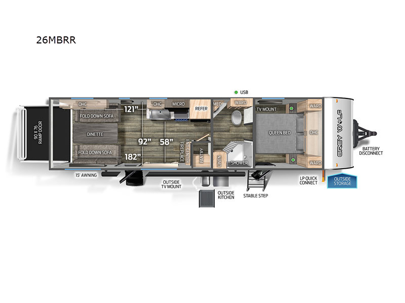 2023 Forest River Cherokee Grey Wolf 26MBRR - Used Toy Hauler For Sale by Fretz RV in Souderton, Pennsylvania