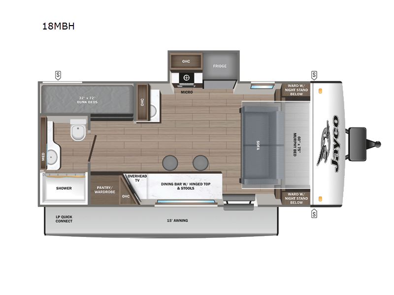 2025 Jayco Jay Feather Air 18MBH - New Travel Trailer For Sale by Fretz RV in Souderton, Pennsylvania features Slideout