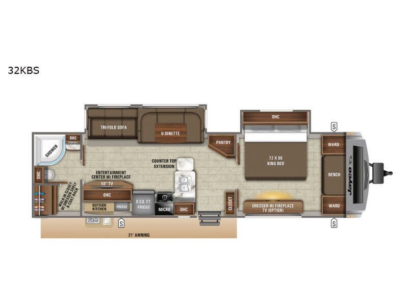 2019 Jayco White Hawk 32KBS - Used Travel Trailer For Sale by Fretz RV in Souderton, Pennsylvania features Slideout