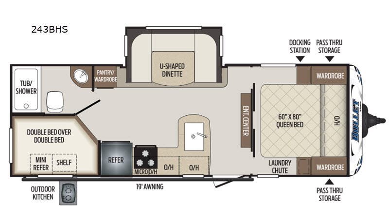 2020 Keystone Bullet 243BHS - Used Travel Trailer For Sale by Fretz RV in Souderton, Pennsylvania features Slideout