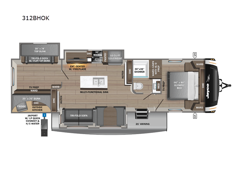 2026 Jayco Eagle HT 312BHOK - New Travel Trailer For Sale by Fretz RV in Souderton, Pennsylvania features Slideout