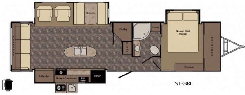 2017 CrossRoads Sunset Trail Grand Reserve ST33RL - Used Travel Trailer For Sale by Fretz RV in Souderton, Pennsylvania features Slideout