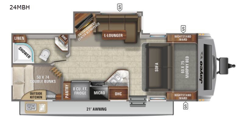 2021 Jayco White Hawk 24MBH - Used Travel Trailer For Sale by Fretz RV in Souderton, Pennsylvania features Slideout