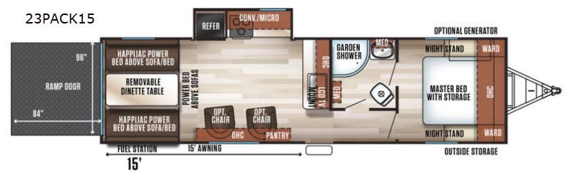 2019 Forest River Cherokee Wolf Pack 23PACK15 - Used Toy Hauler for sale by Fretz RV in Souderton, Pennsylvania