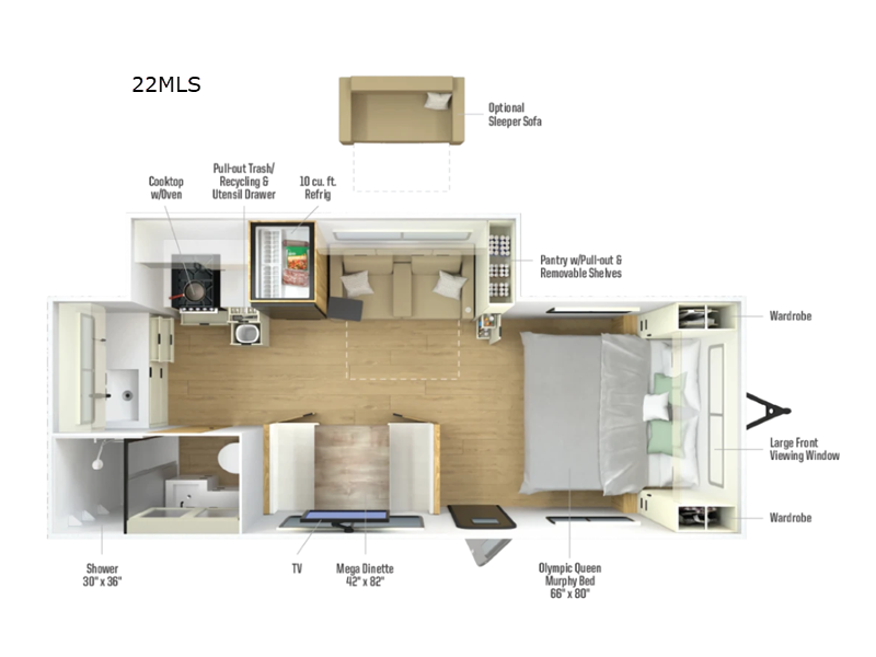 2026 Winnebago Thrive 22MLS - New Travel Trailer For Sale by Fretz RV in Souderton, Pennsylvania features Slideout