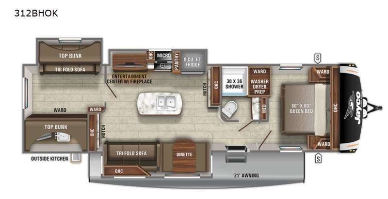 2021 Jayco Eagle HT 312BHOK - Used Travel Trailer For Sale by Fretz RV in Souderton, Pennsylvania features Slideout